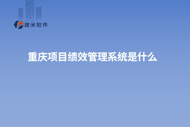 重庆项目绩效管理系统是什么