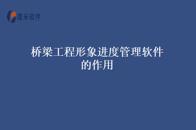 桥梁工程形象进度管理软件的作用