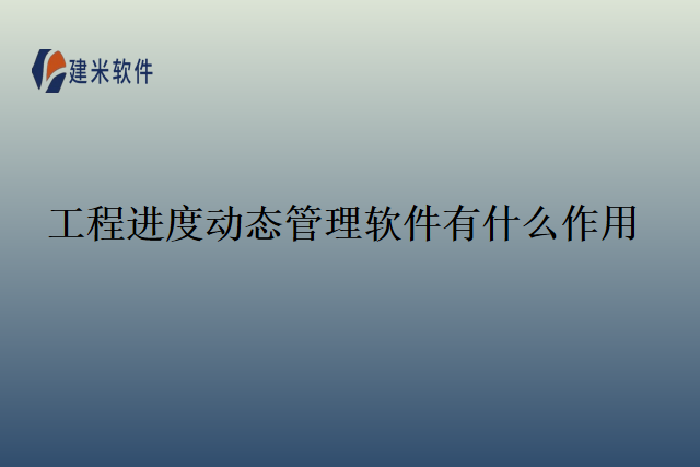 工程进度动态管理软件有什么作用