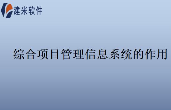 综合项目管理信息系统的作用