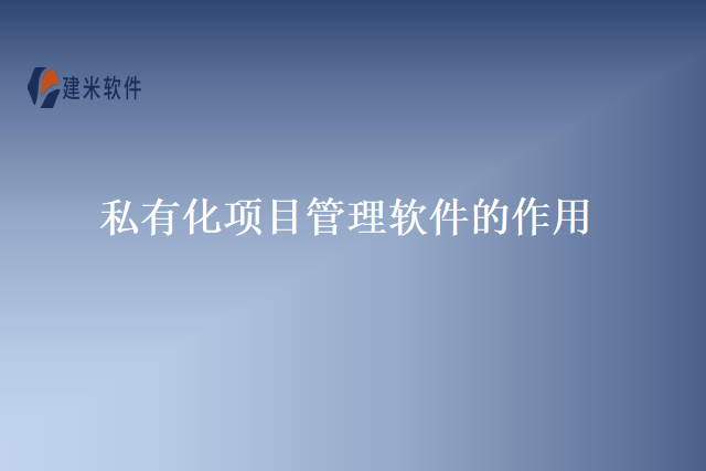 私有化项目管理软件的作用