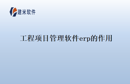 工程项目管理软件erp的作用