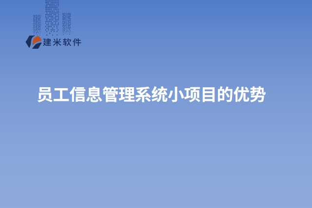 员工信息管理系统小项目的优势