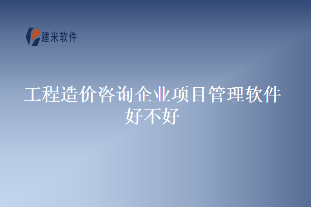 工程造价咨询企业项目管理软件好不好