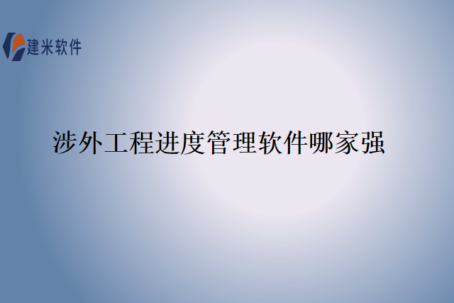 涉外工程进度管理软件哪家强