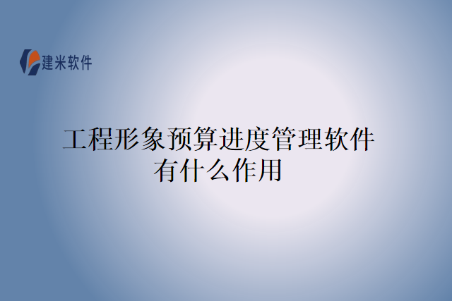工程形象预算进度管理软件有什么作用