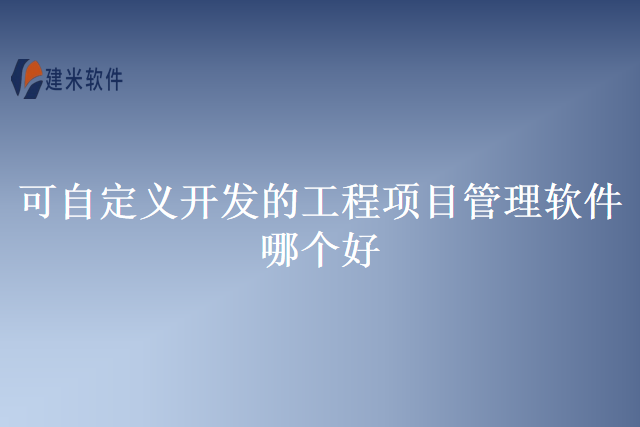 可自定义开发的工程项目管理软件哪个好