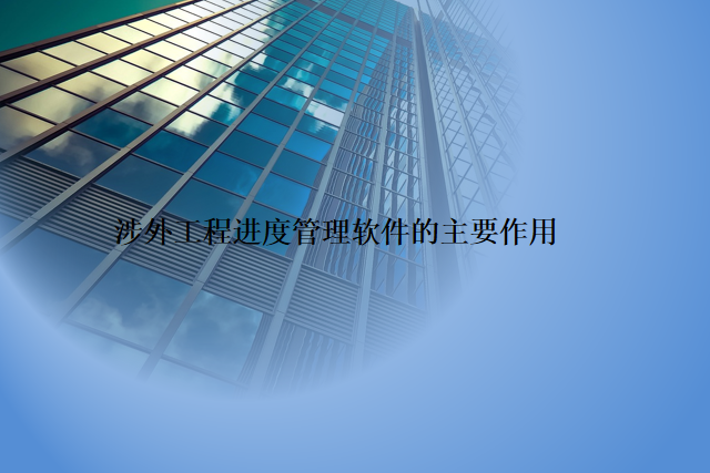 涉外工程进度管理软件的主要作用