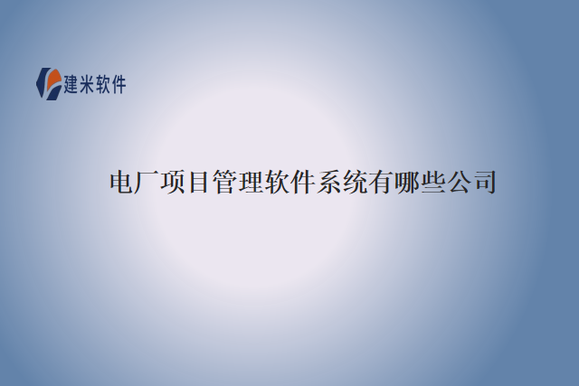 电厂项目管理软件系统有哪些公司