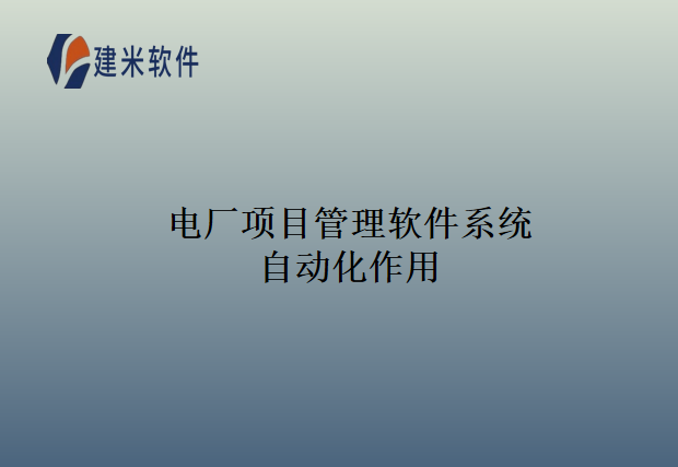 电厂项目管理软件系统自动化作用