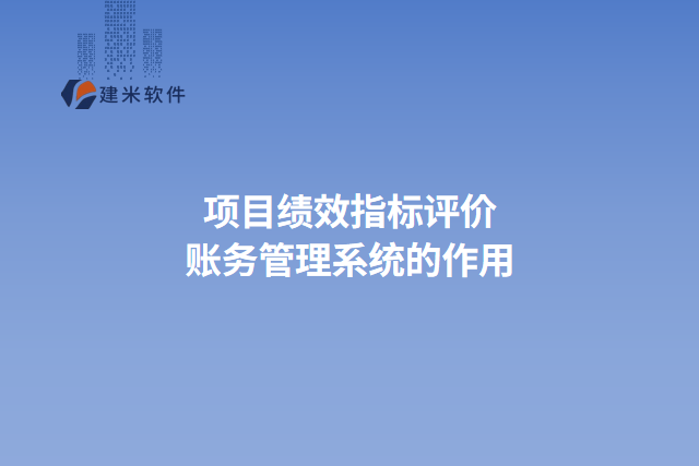 项目绩效指标评价账务管理系统的作用