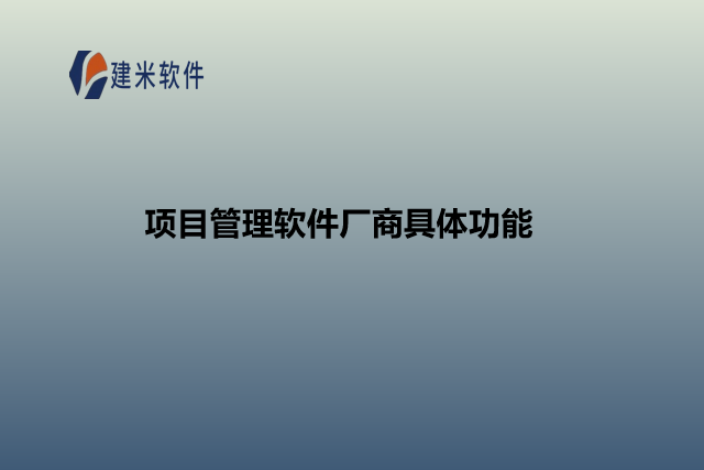 项目管理软件厂商具体功能