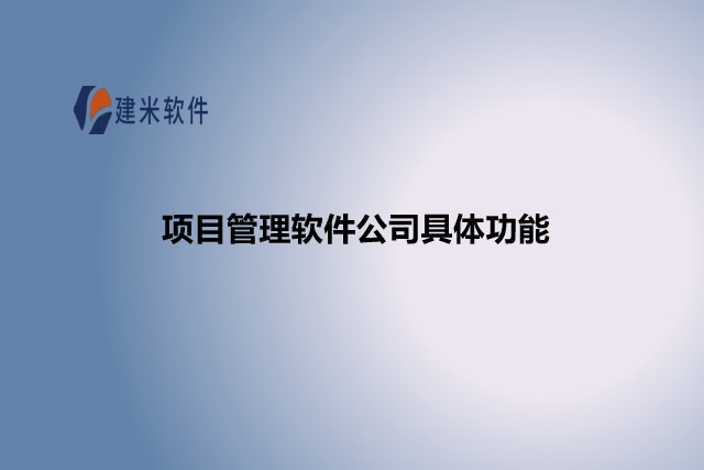项目管理软件公司具体功能