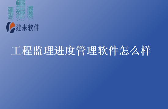 工程监理进度管理软件怎么样
