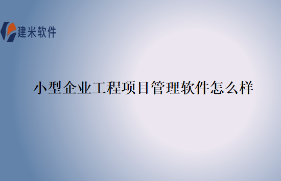 小型企业工程项目管理软件怎么样