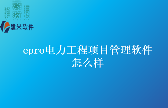 epro电力工程项目管理软件怎么样