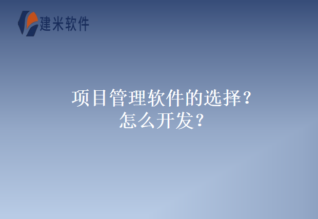 项目管理软件的选择？ 怎么开发？