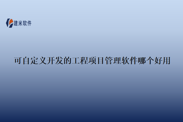 可自定义开发的工程项目管理软件哪个好用