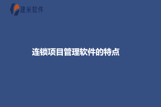 连锁项目管理软件的特点