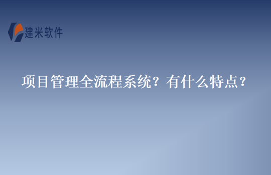 项目管理全流程系统？有什么特点？