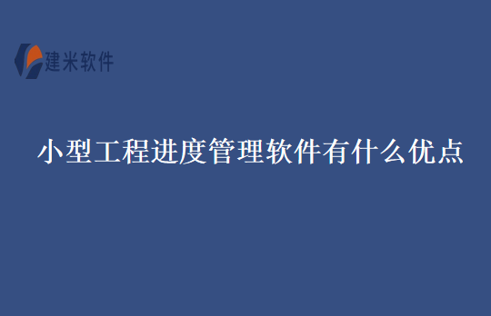 小型工程进度管理软件有什么优点