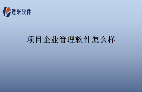 项目企业管理软件怎么样