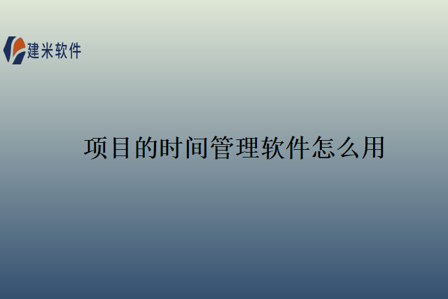 项目的时间管理软件怎么用
