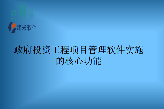 政府投资工程项目管理软件实施的核心功能