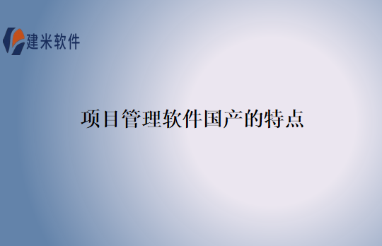 项目管理软件国产的特点