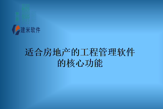 适合房地产的工程管理软件的核心功能