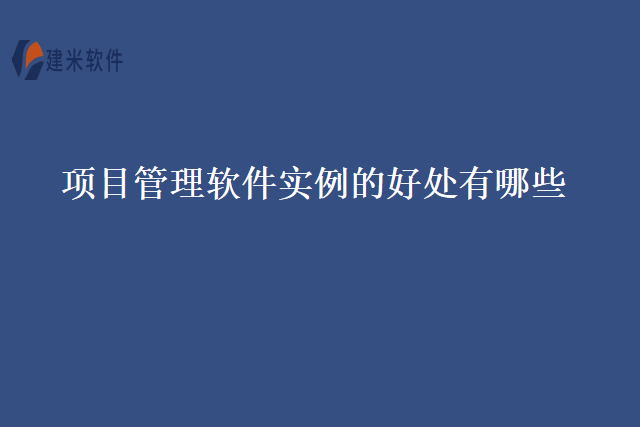 项目管理软件实例的好处有哪些