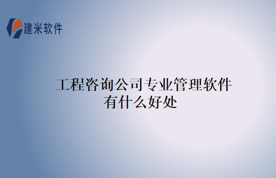 工程咨询公司专业管理软件有什么好处