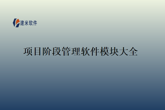 项目阶段管理软件模块大全