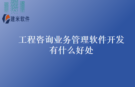 工程咨询业务管理软件开发有什么好处