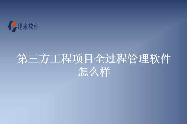 第三方工程项目全过程管理软件怎么样