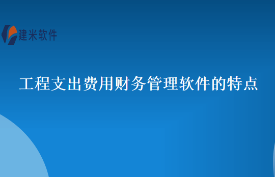 工程支出费用财务管理软件的特点