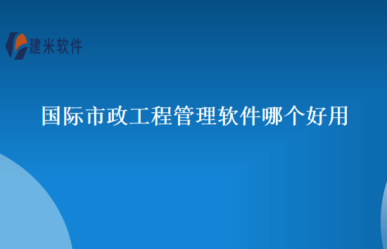 国际市政工程管理软件哪个好用