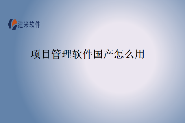 项目管理软件国产怎么用