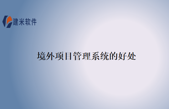 境外项目管理系统的好处
