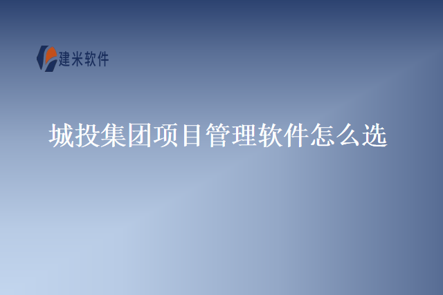 城投集团项目管理软件怎么选