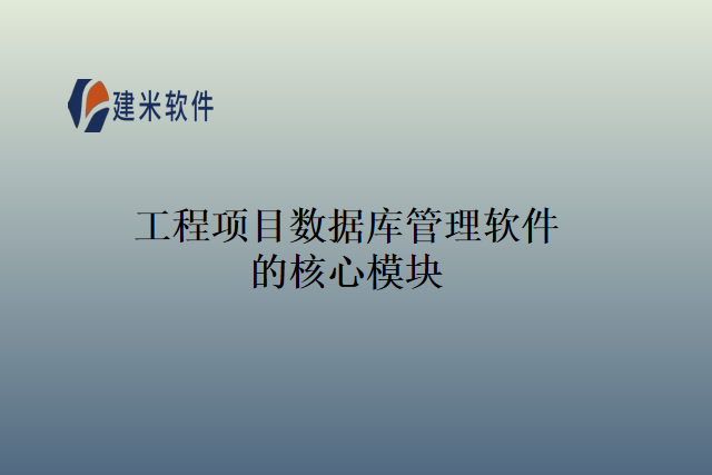 工程项目数据库管理软件的核心模块