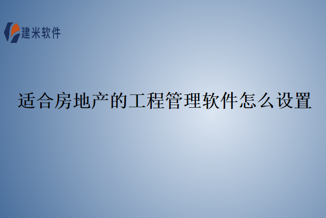 适合房地产的工程管理软件怎么设置