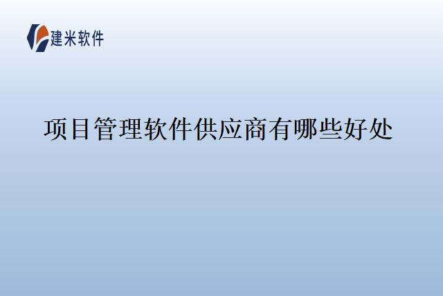 项目管理软件供应商有哪些好处