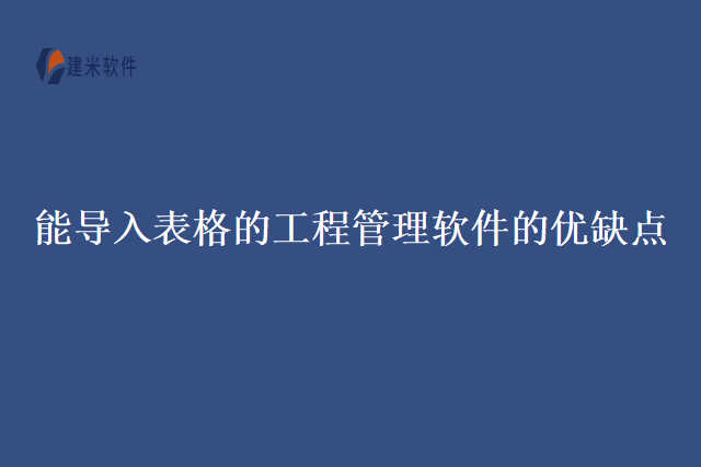 能导入表格的工程管理软件