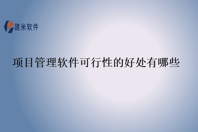 项目管理软件可行性的好处有哪些