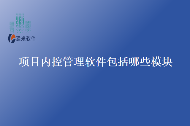 项目内控管理软件包括哪些模块