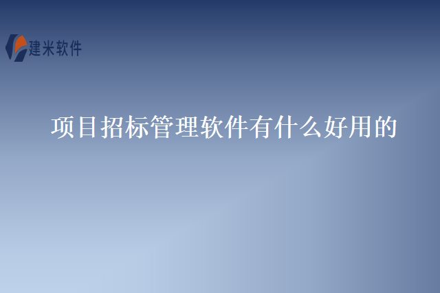 项目招标管理软件有什么好用的