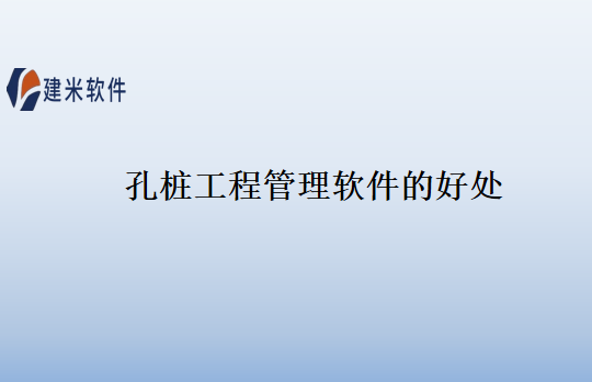 孔桩工程管理软件的好处