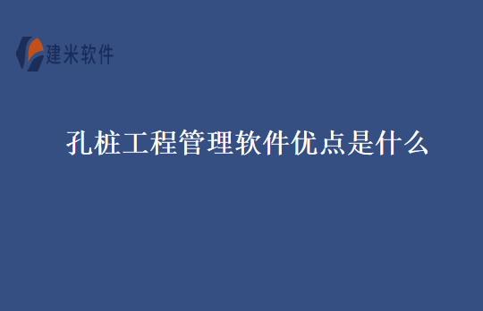 孔桩工程管理软件优点是什么