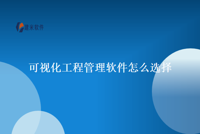可视化工程管理软件怎么选择
